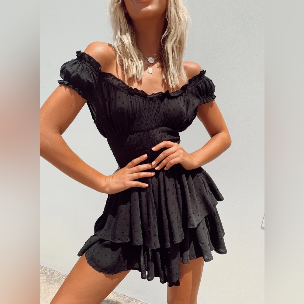 THE LOVE GALORE ROMPER BLACK